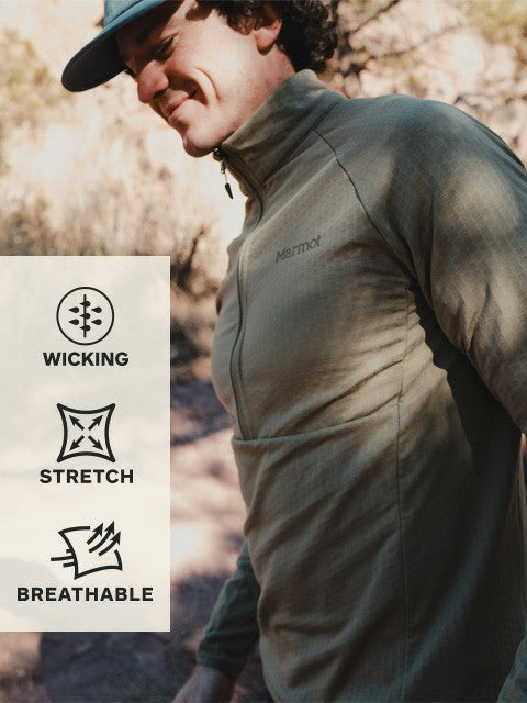 Marmot Men Leconte Tech Grid Fleece Half-Zip